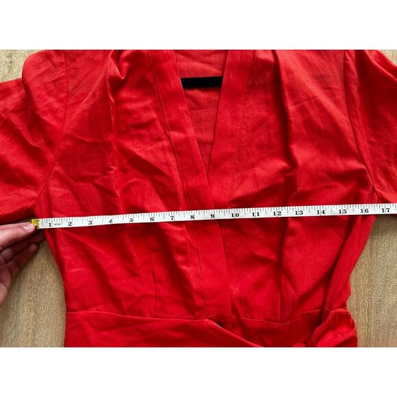 Kobi Halperin Mandi Dress Orange Long Sleeve Maxi Button Down Tie Waist Small - Picture 7 of 12